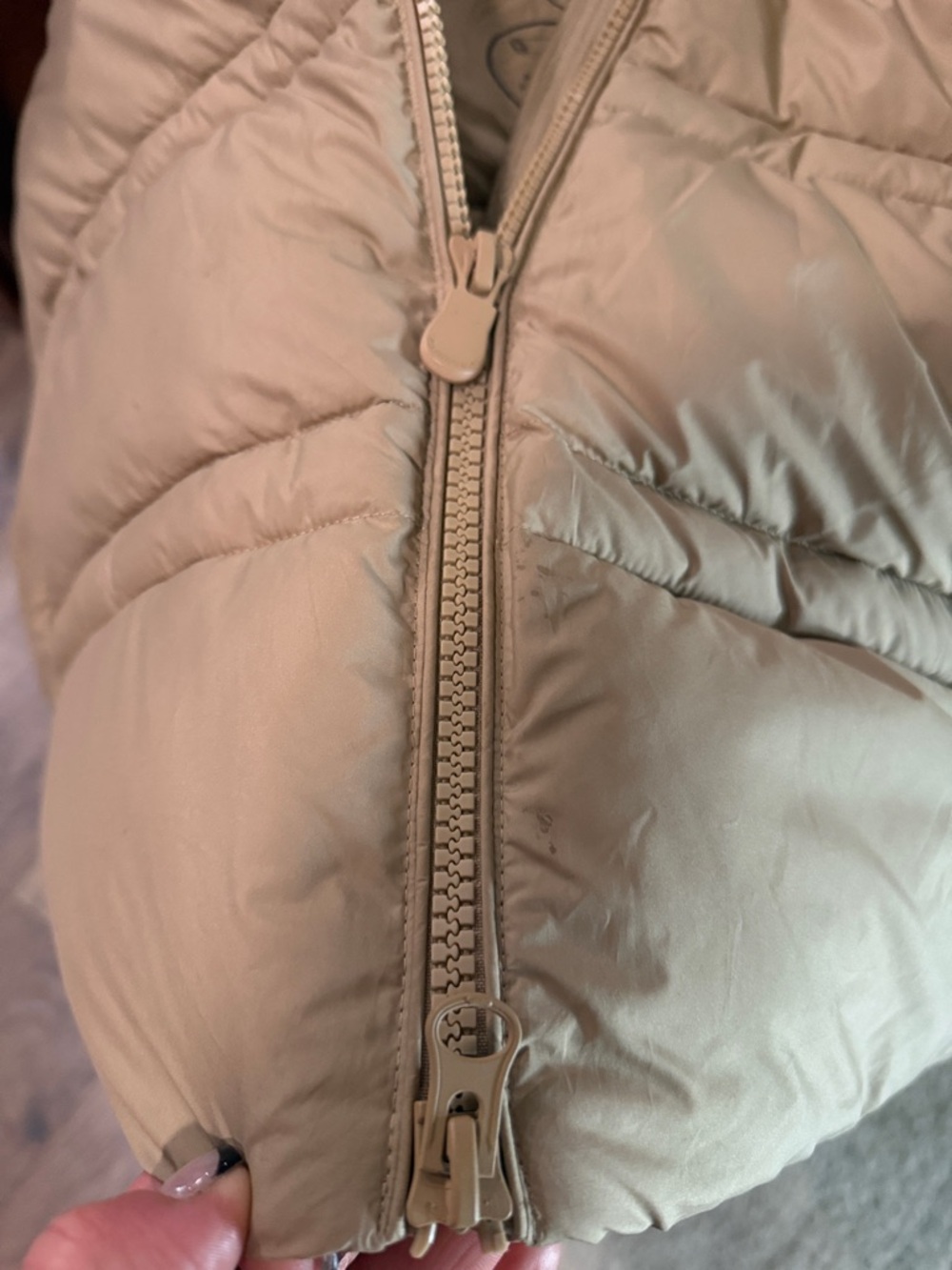 SAVE THE DUCK Hooded Puffer Jacket - Cream/gold - Picture 5 of 9